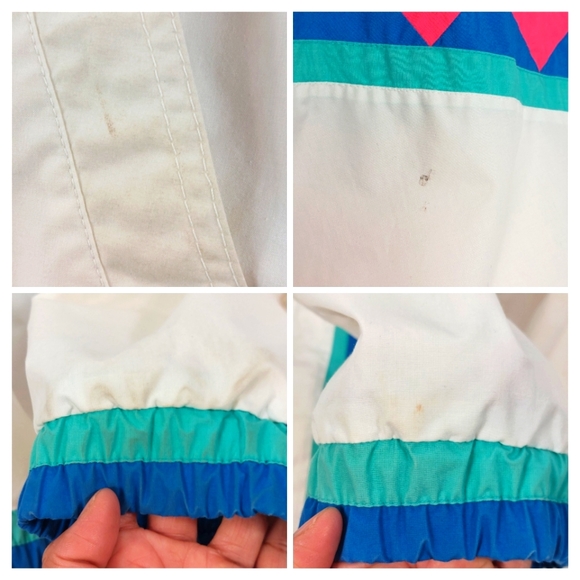 London Fog Vintage White Multicolor Geometric Jacket - Picture 12 of 14